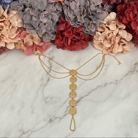 Bohemian Flower Coin Anklet Barefoot Sandals - Picture 6 of 16